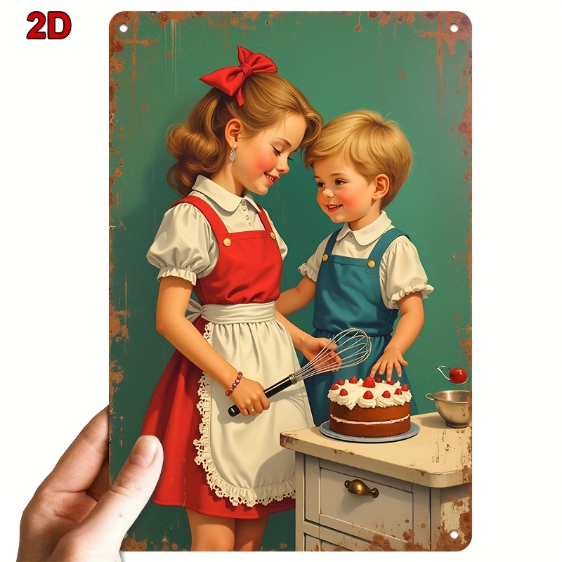 Kitchen Baking Wall Art - Targa in metallo da 8x12 pollici
