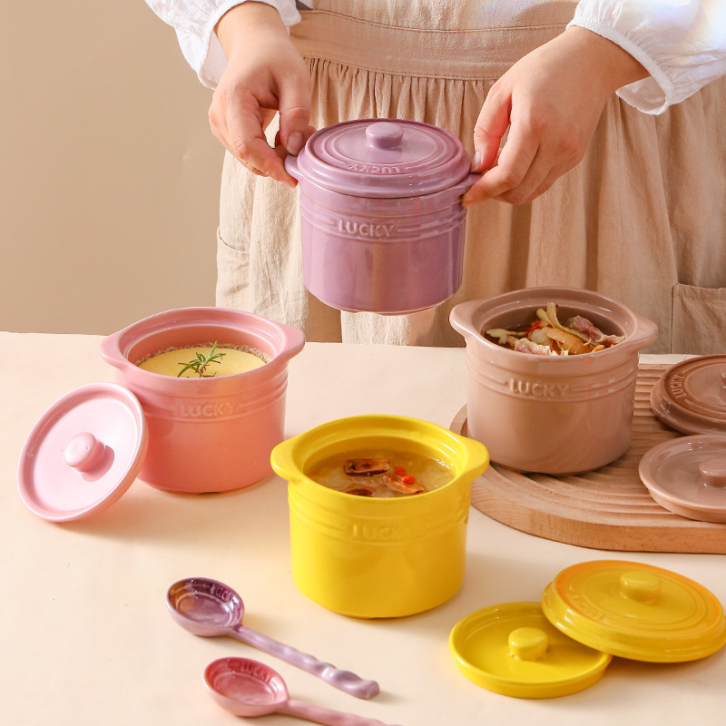 Kitchen Equipment For Baking - Ciotola in ceramica a doppio coperchio,