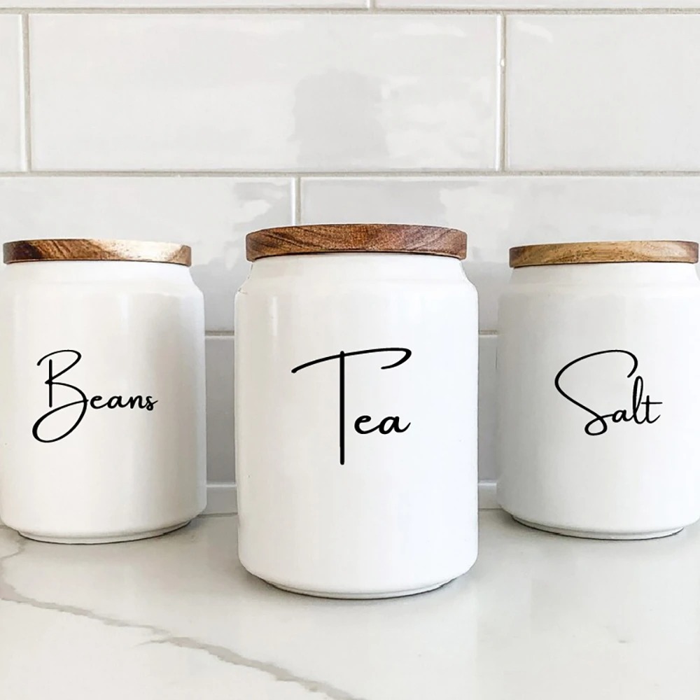 Kitchen Baking Canisters - Etichette Adesive per Barattoli da Cucina,