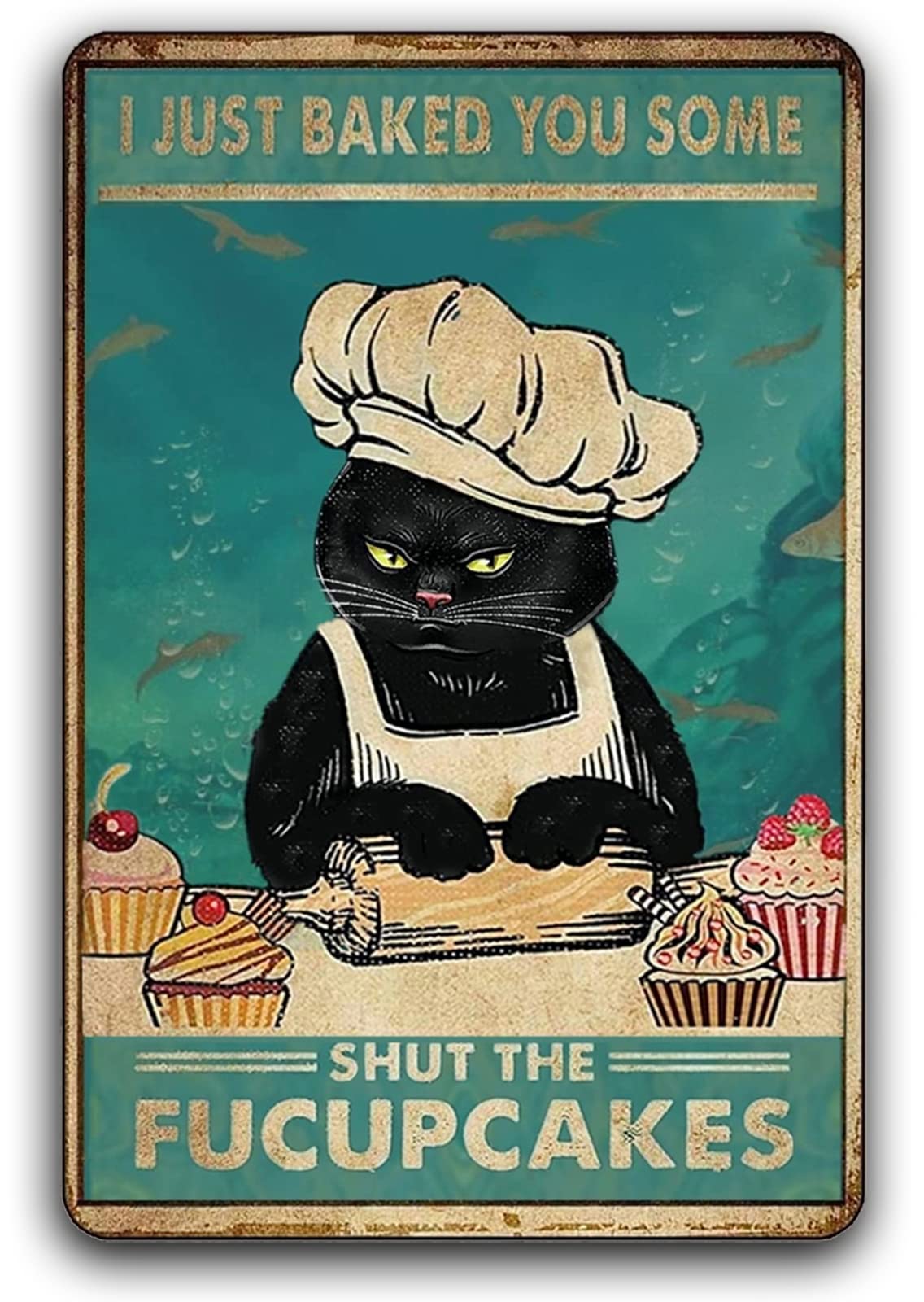 Kitchen Baking Wall Art - Fmcmly Divertenti Insegne in Metallo con