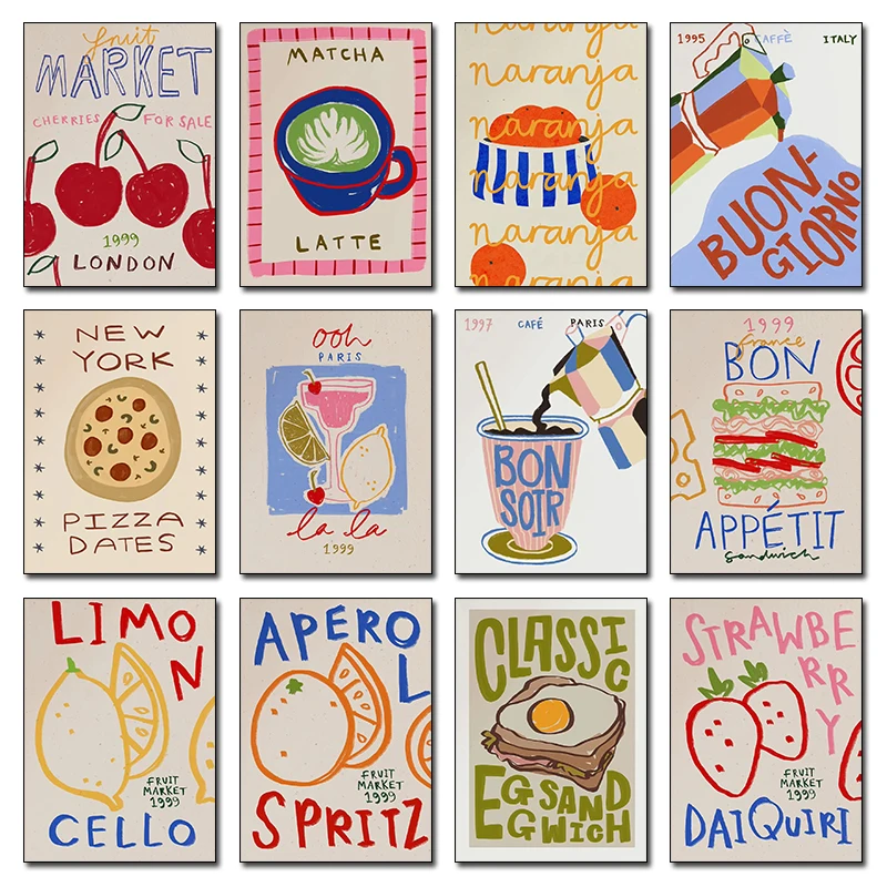 Kitchen Baking Wall Art - Poster da Parete con Temi Cucina,