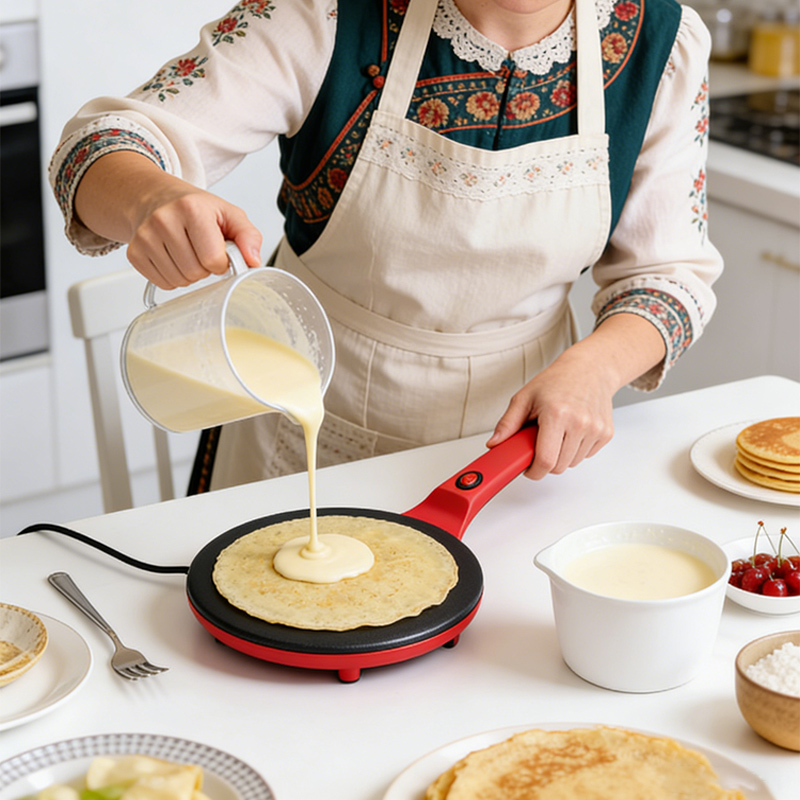 Kitchen Baking Machine - Piastra Elettrica Monofacciale per Crêpes con