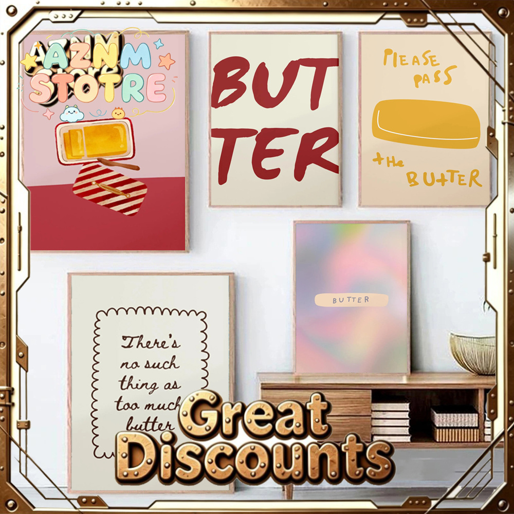 Kitchen Baking Wall Art - 1 pezzo Poster Burro Minimalista, Decorazione