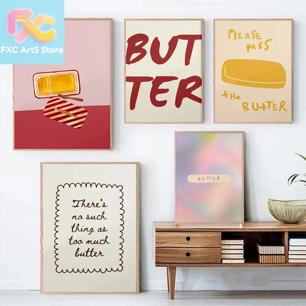 Kitchen Baking Wall Art - Poster senza cornice 1pc Butter Poster,
