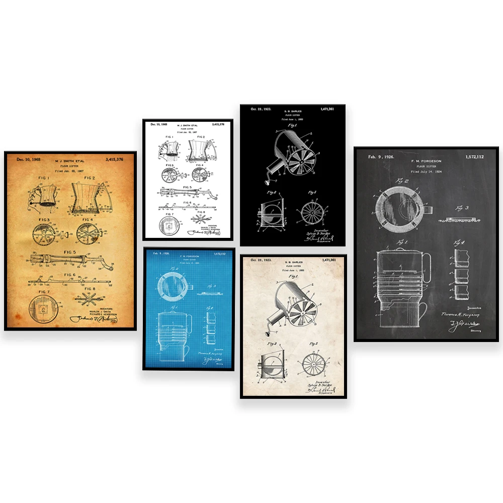 Stampa brevettata del setaccio - Kitchen Baking Wall Art recensione e prezzo