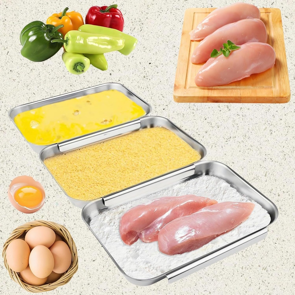 Set di 3 Vassoi Quadrati in Ac - Kitchen With Baking Station recensione e prezzo